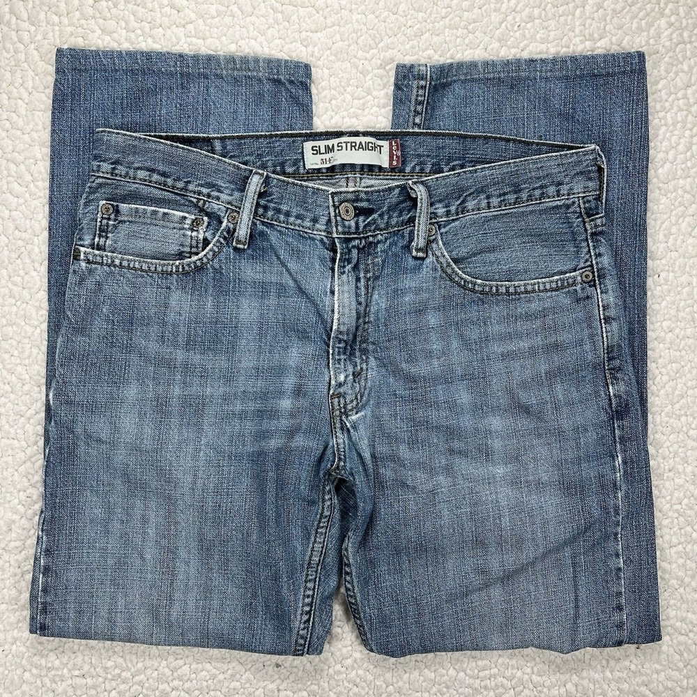 Levi's 514‎ Jeans Men's Size 34x30 (Actual 34x29) Blue Slim Straight Y2K Grunge